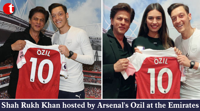 Shah Rukh Khan hosted by Arsenal's Ozil at the Emirates