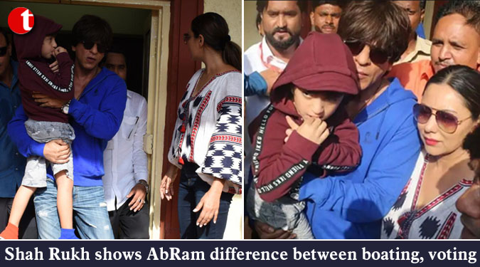 Shah Rukh shows AbRam difference between boating, voting