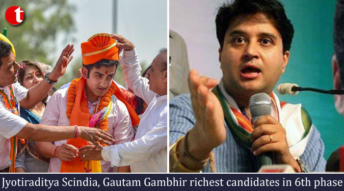 Jyotiraditya Scindia, Gautam Gambhir richest candidates in 6th phase