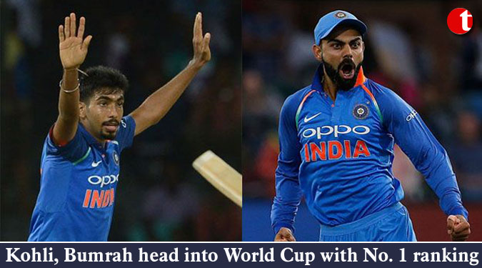 Kohli, Bumrah head into World Cup with No. 1 ranking