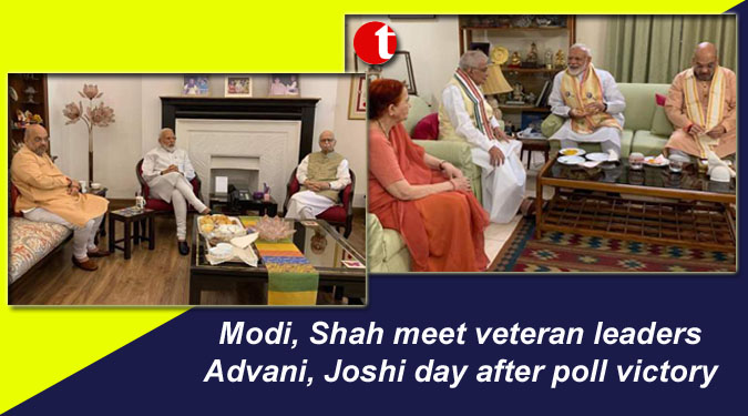 Modi, Shah meet veteran leaders Advani, Joshi day after poll victory
