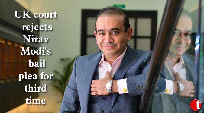 UK court rejects Nirav Modi's bail plea for third time