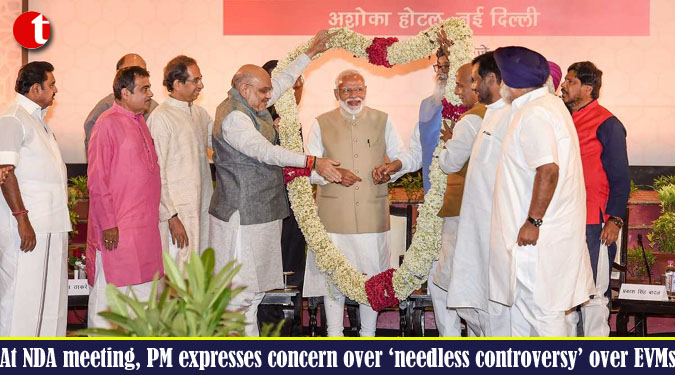 At NDA meeting, PM expresses concern over ‘needless controversy’ over EVMs