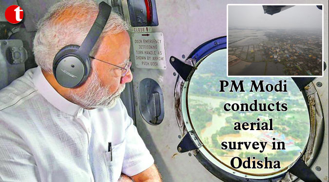 PM Modi conducts aerial survey in Odisha