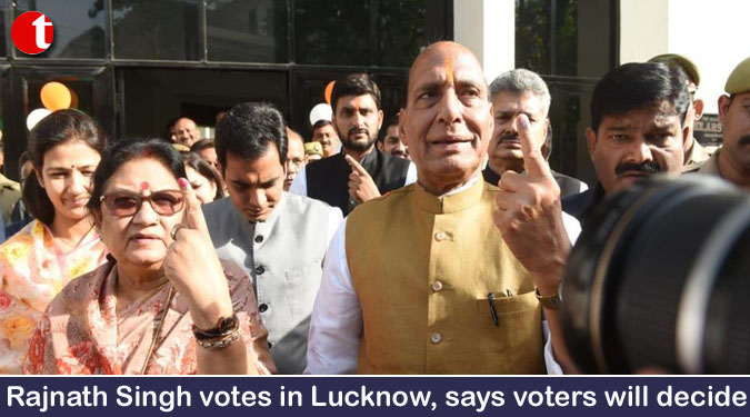 Rajnath Singh votes in Lucknow, says voters will decide