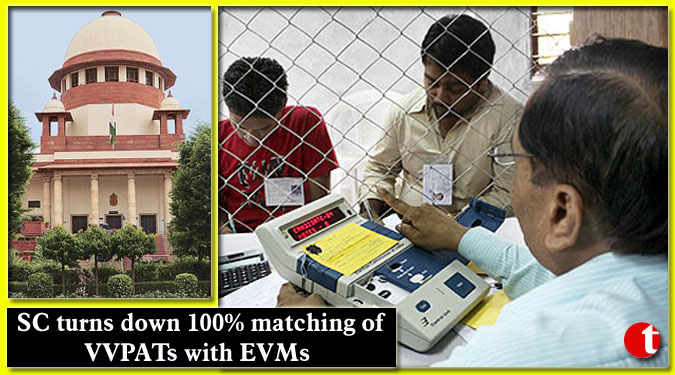 SC turns down 100% matching of VVPATs with EVMs