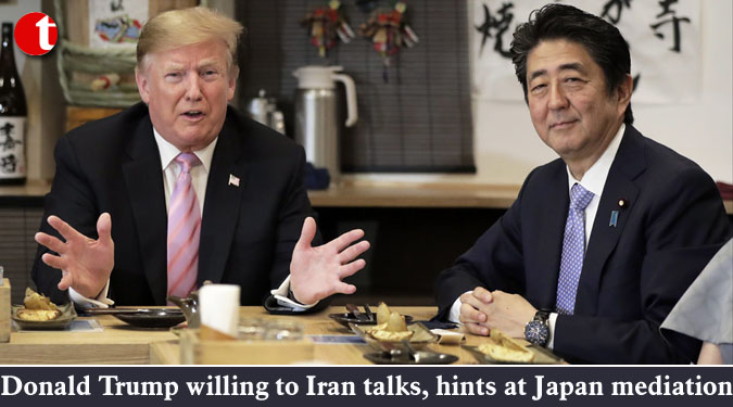 Donald Trump willing to Iran talks, hints at Japan mediation