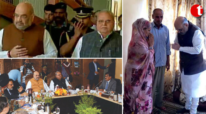 Shah reviews overall security situation in JK; met J-K cop killed in Anantnag terror attack