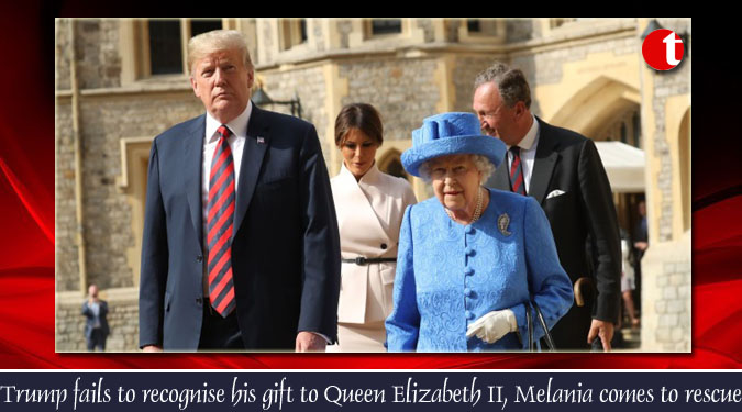 Trump fails to recognise his gift to Queen Elizabeth II, Melania comes to rescue