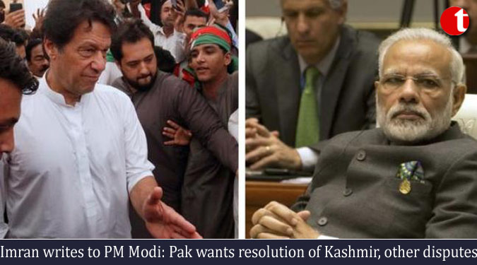 Imran writes to PM Modi: Pak wants resolution of Kashmir, other disputes