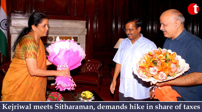 Kejriwal meets Sitharaman, demands hike in share of taxes