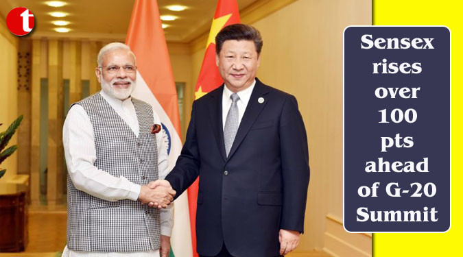 Sensex rises over 100 pts ahead of G-20 Summit