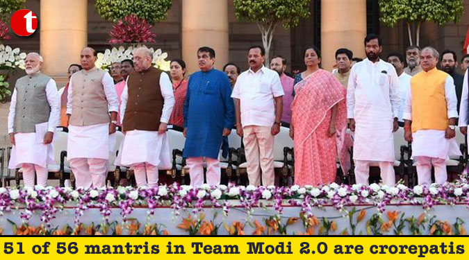 51 of 56 mantris in Team Modi 2.0 are crorepatis