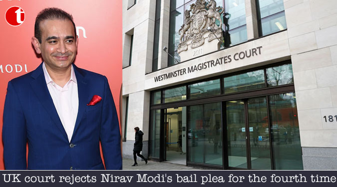 UK court rejects Nirav Modi’s bail plea for the fourth time