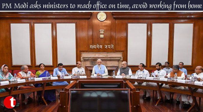 PM Modi asks ministers to reach office on time, avoid working from home