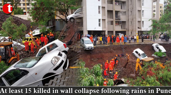 At least 15 killed in wall collapse following rains in Pune