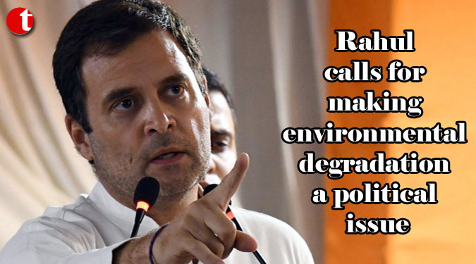 Rahul calls for making environmental degradation a political issue
