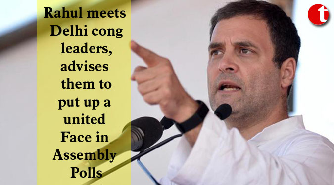 Rahul meets Delhi cong leaders, advises them to put up a united Face in Assembly Polls