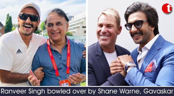 Ranveer Singh bowled over by Shane Warne, Gavaskar