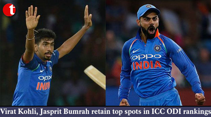 Kohli, Bumrah retain top spots in ICC ODI rankings