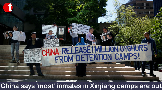 China says 'most' inmates in Xinjiang camps are out