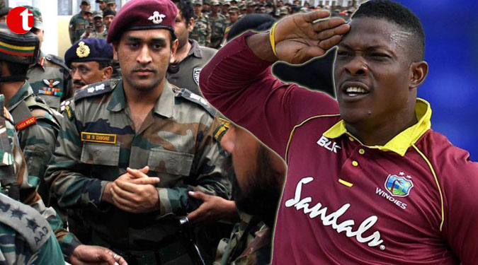 Sheldon Cottrell salutes Dhoni for his "love for motherland"