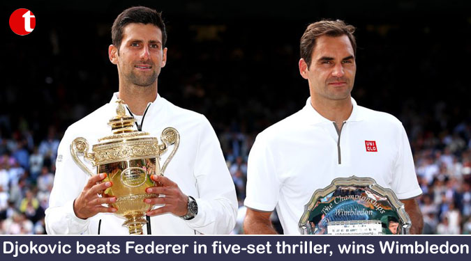 Djokovic beats Federer in five-set thriller, wins Wimbledon