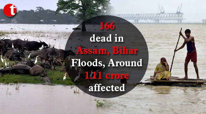 166 dead in Assam, Bihar Floods, Around 1.11 crore affected