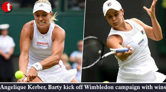 Angelique Kerber, Barty kick off Wimbledon campaign with wins