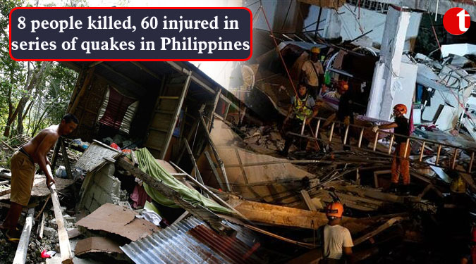 8 people killed, 60 injured in series of quakes in Philippines