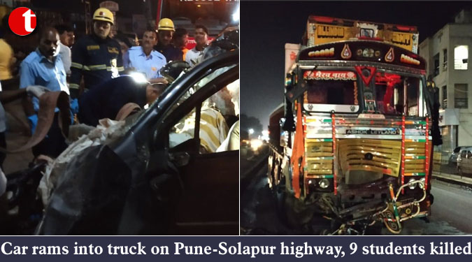 Car rams into truck on Pune-Solapur highway, 9 students killed
