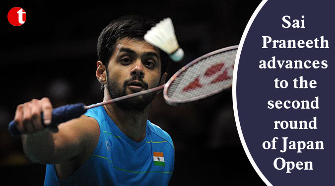 Sai Praneeth advances to the second round of Japan Open