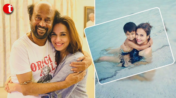 Soundarya trolled over son''s swimming pool picture