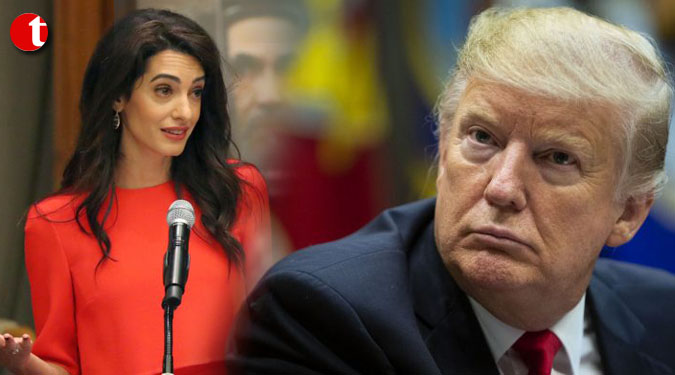 Amal Clooney slams US President Trump over attacks on media