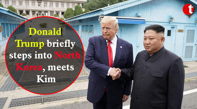 Donald Trump briefly steps into N.Korea, meets Kim