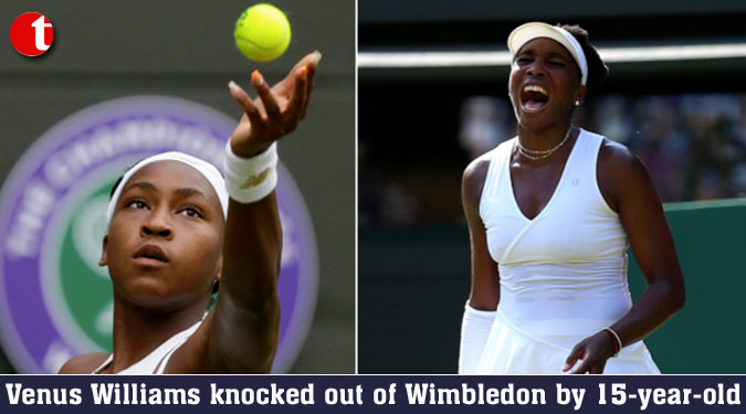 Venus Williams knocked out of Wimbledon by 15-year-old