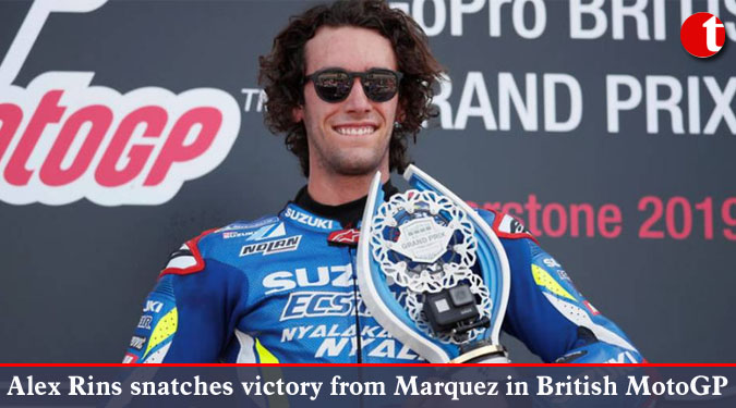 Alex Rins snatches victory from Marquez in British MotoGP