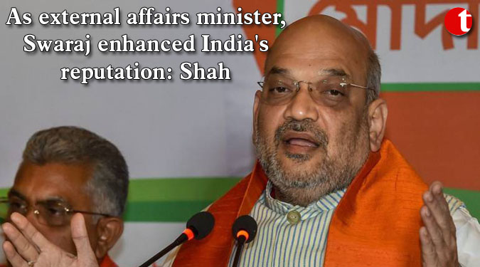 As external affairs minister, Swaraj enhanced India's reputation: Shah