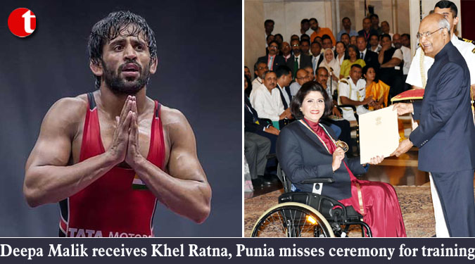 Deepa Malik receives Khel Ratna, Punia misses ceremony for training
