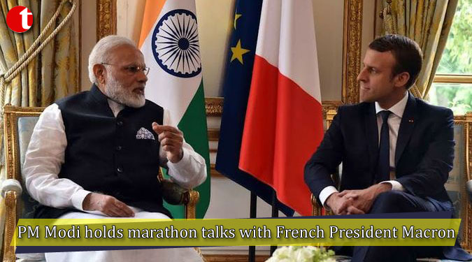 PM Modi holds marathon talks with French President Macron