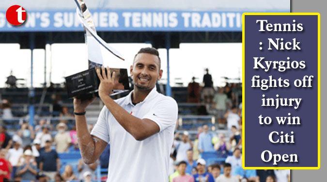 Tennis: Nick Kyrgios fights off injury to win Citi Open