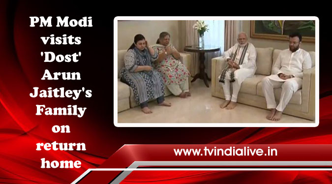 PM Modi visits 'Dost' Arun Jaitley's Family on return home