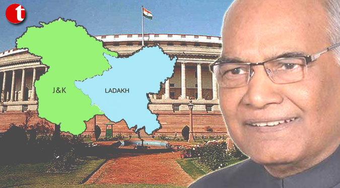 President declares abrogation of provisions of Article 370