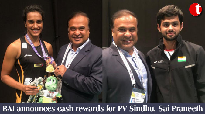 BAI announces cash rewards for Sindhu, Sai Praneeth
