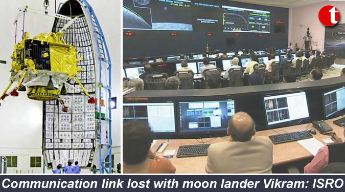 Communication link lost with moon lander Vikram: ISRO