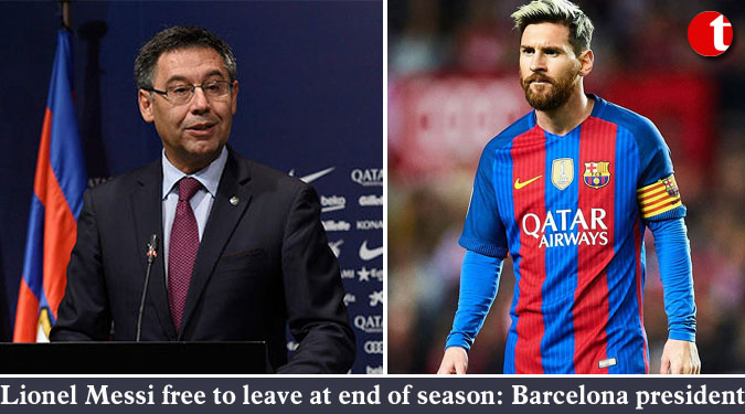 Lionel Messi free to leave at end of season: Barcelona president