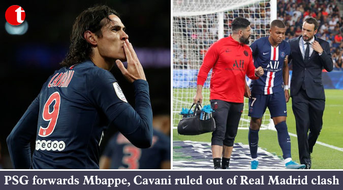 PSG forwards Mbappe, Cavani ruled out of Real Madrid clash