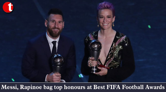 Messi, Rapinoe bag top honours at Best FIFA Football Awards