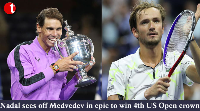 Nadal sees off Medvedev in epic to win 4th US Open crown