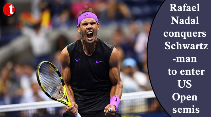 Nadal conquers Schwartzman to enter US Open semis